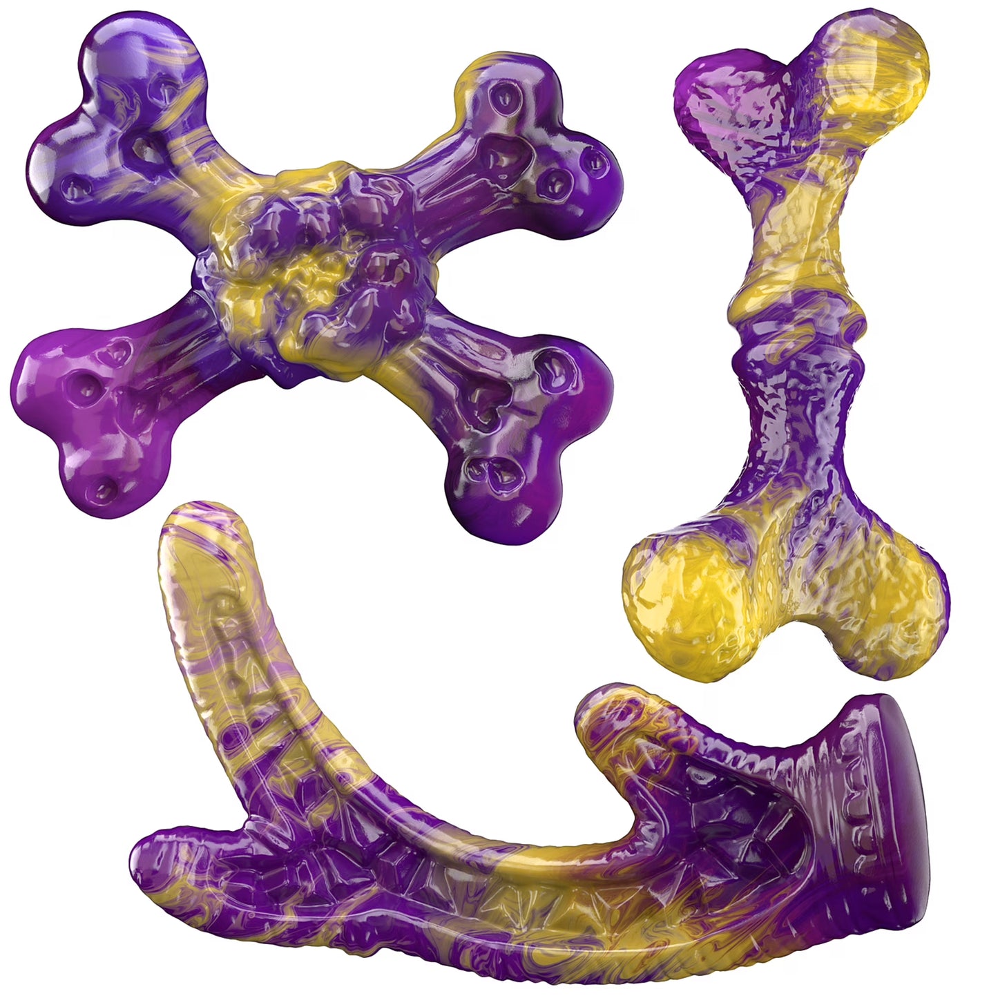 Tough Dog Toys for Aggressive Chewers 3 Pack, Indestructible Dog Toy for Large Dogs, Bacon Flavored, Keeps Dogs Busy