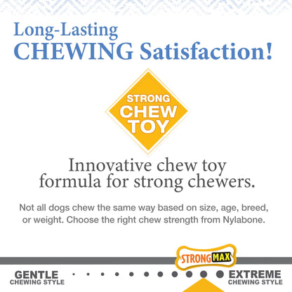Strong Chew Gourmet Style Wishbone & Femur Bone Dog Toy, Dog Chew Toy, Peanut Butter & Bacon Flavor, Small, 2 Pack