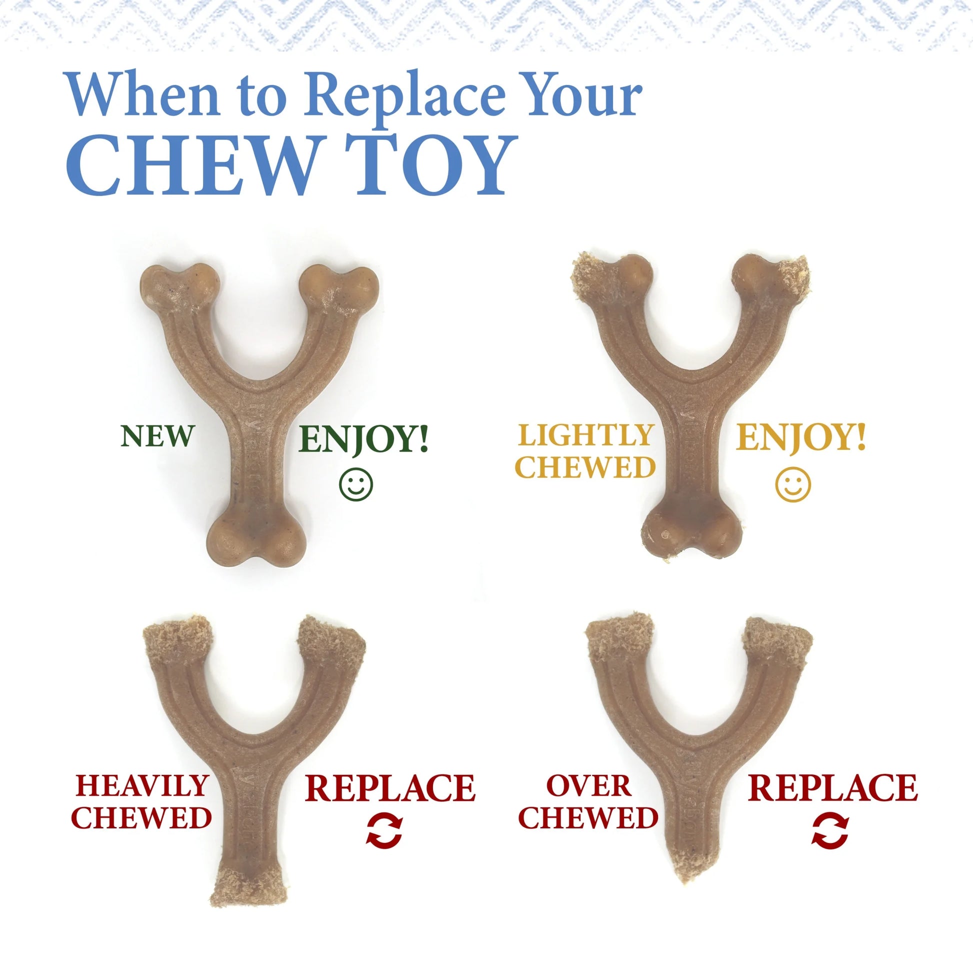 Strong Chew Gourmet Style Wishbone & Femur Bone Dog Toy, Dog Chew Toy, Peanut Butter & Bacon Flavor, Small, 2 Pack