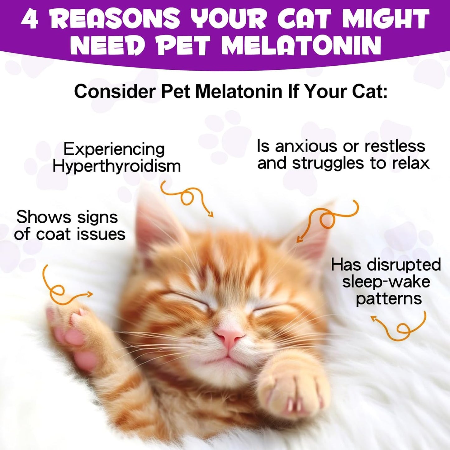 Melatonin for Cats - Cat Calming Treats- Cat Sedative for Grooming - Helps to Support Restful Sleep for Your Cat - Cat Sleep Aid - Anxiety Relief for Cats