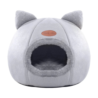 Warm Pet Cave Indoor Cat House Soft Cat Tent Bed Cute Cat Cubby Cozy Dog House Bed Pet Supplies Black of Friday