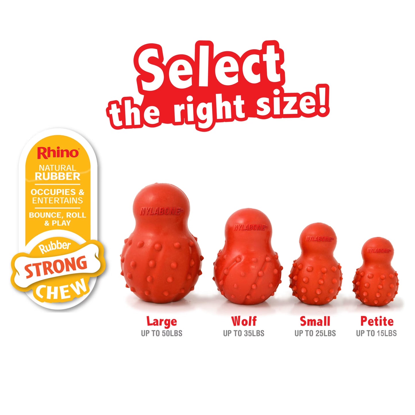 Strong Chew Rubber Stuffable Cone Dog Treat, Dog Toys, Bacon Flavor, Red, Medium