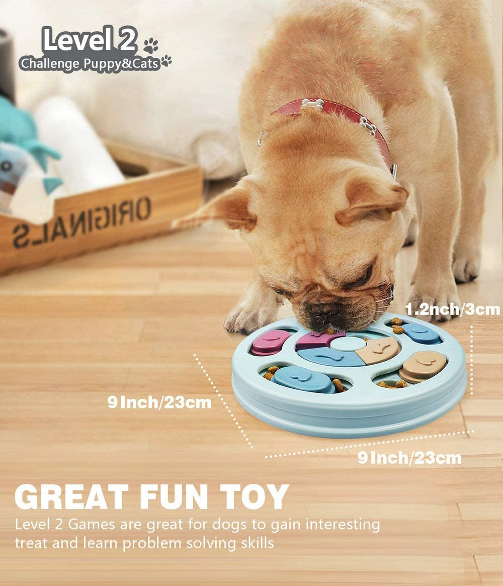 Interactive Dog Puzzle Game Toys, Dog Enrichment Toys for Puppy Mentally Stimulating Treat Dispenser Dog Treat Puzzle Feeder for Small,Medium and & Large Dogs Treat Training (Blue)