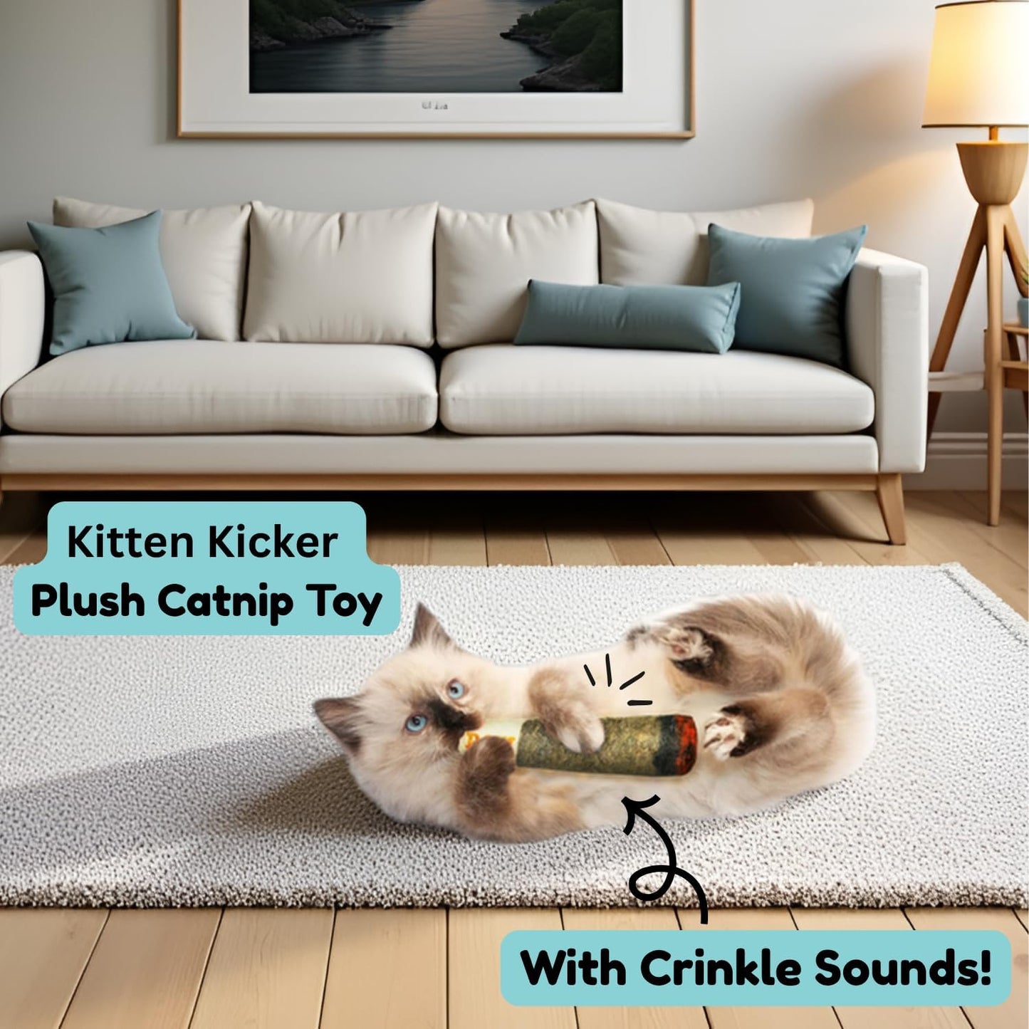 Cat Doobie Catnip Cat Toy - Crinkle Kitten Kicker with Extra Strong Catnip - Funny Interactive Cat Toy Indoor Cat Gifts