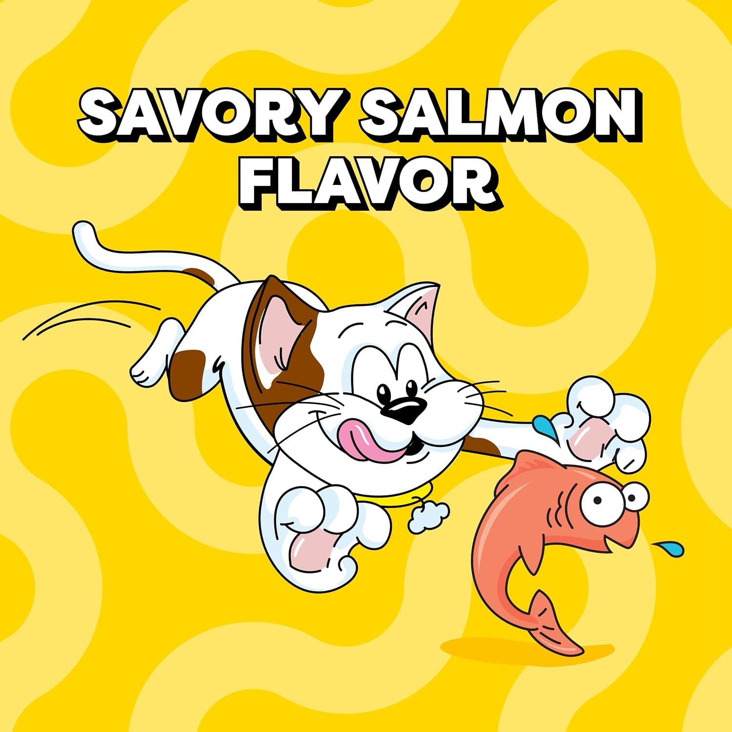 Jumbo Stuff Crunchy & Soft Cat Treats, Salmon, 2.5 Oz, 12 Pack | Crunchy Outside, Soft Inside, under 2 Calories per Treat, Resealable Stay-Fresh Pouches, 100% Complete & Balanced