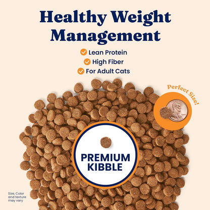 Solid Gold Weight Management Cat Food for Adults - Grain Free & Gluten Free Dry Cat Food Indoor & Outdoor Recipe for Healthy Weight W/Alaskan Pollock & Probiotics for Gut Health & Digestion - 3 LB