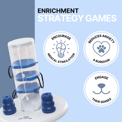 Dog Gambling Tower Strategy Game, Level 1, Beginner Dog Puzzle Toy, Treat Dispenser