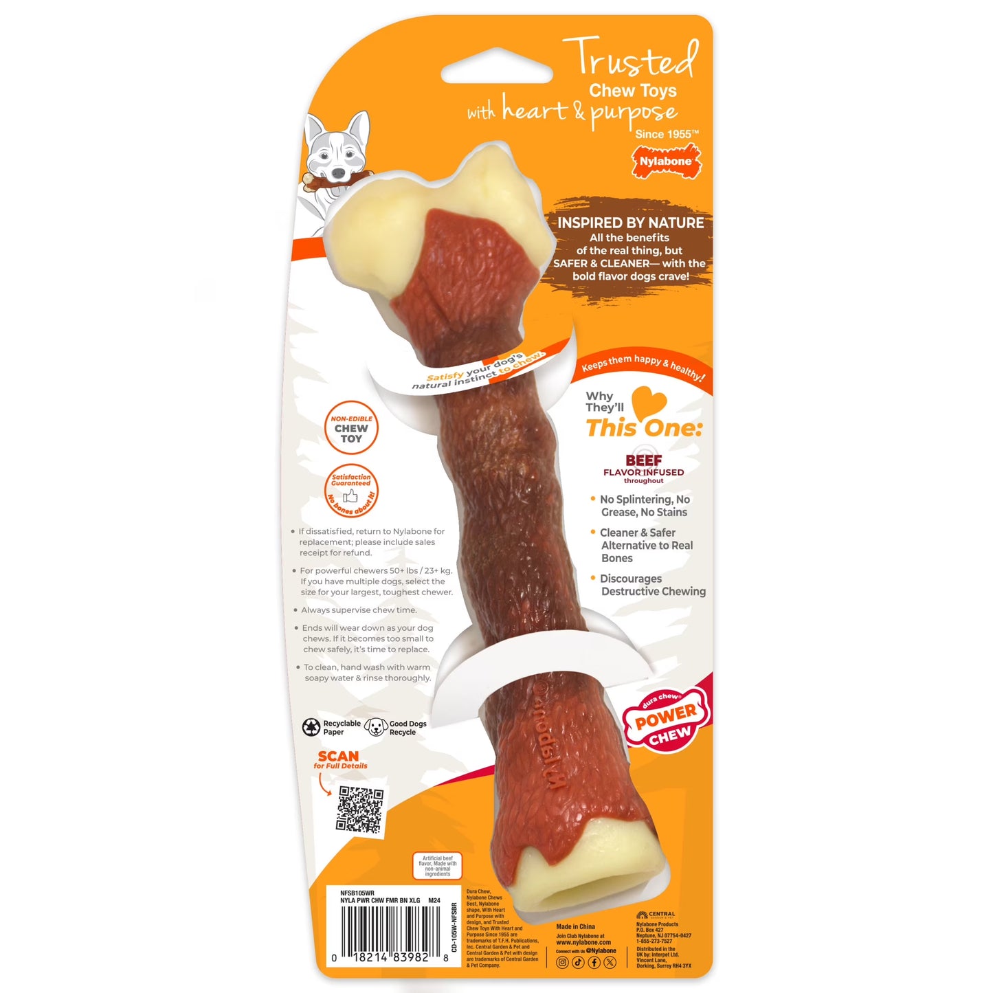 Power Chew Femur Bone Alternative Dog Toy, Dog Chew Toy, Beef Flavor, X-Large, 1 Count