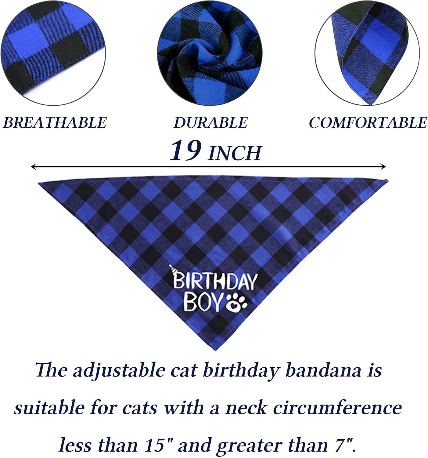 Cat Birthday Party Supplies, Cat Birthday Hat with Numbers Bandana Bow Tie Collar Banner for Cats Kittens Birthday Outfit Decorations