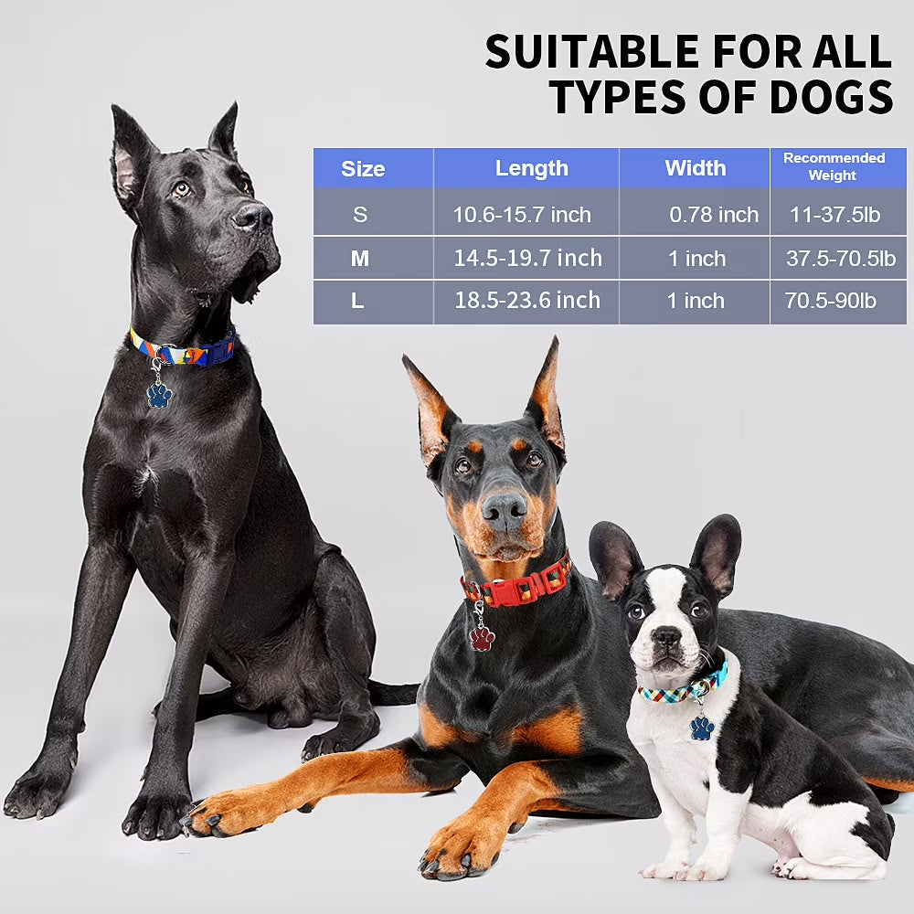 Dog Collar for Medium Dogs, Adjustable Dog Collars with Buckle, Breathable Soft Nylon Dog Collar