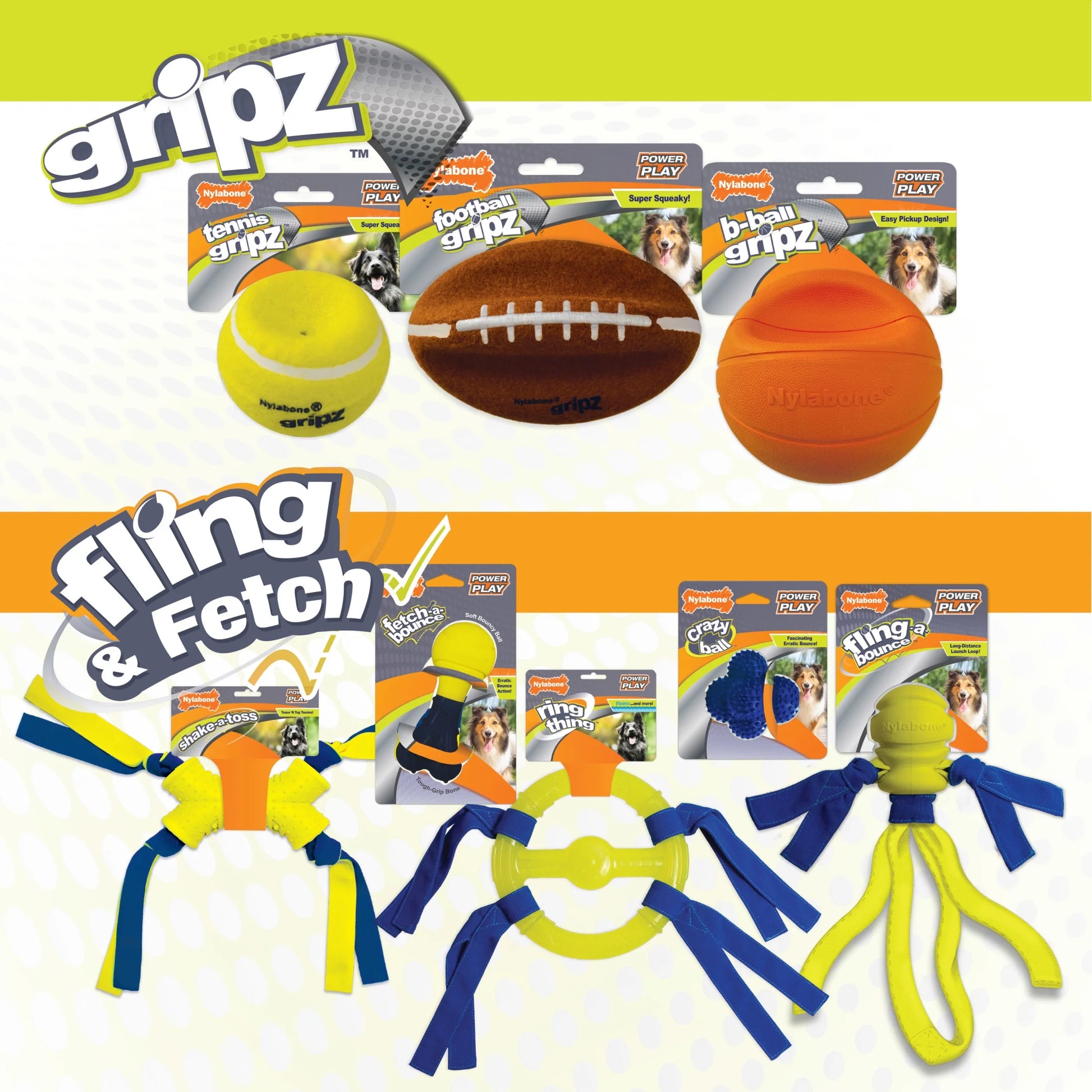Power Play Dog Football Gripz, Dog Play Toy, Medium