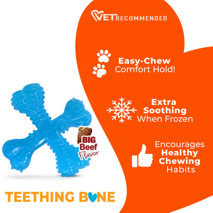 Puppy Chew Comfort Hold X Bone Dog Chew Toy Beef X-Small (1 Count)