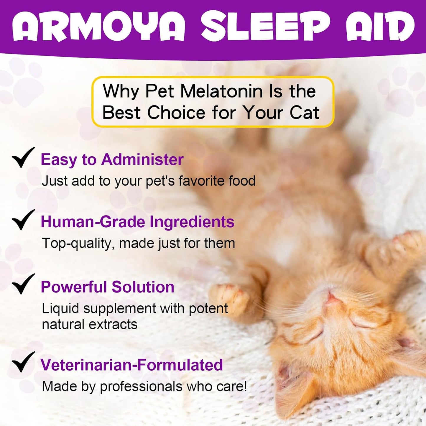 Melatonin for Cats - Cat Calming Treats- Cat Sedative for Grooming - Helps to Support Restful Sleep for Your Cat - Cat Sleep Aid - Anxiety Relief for Cats