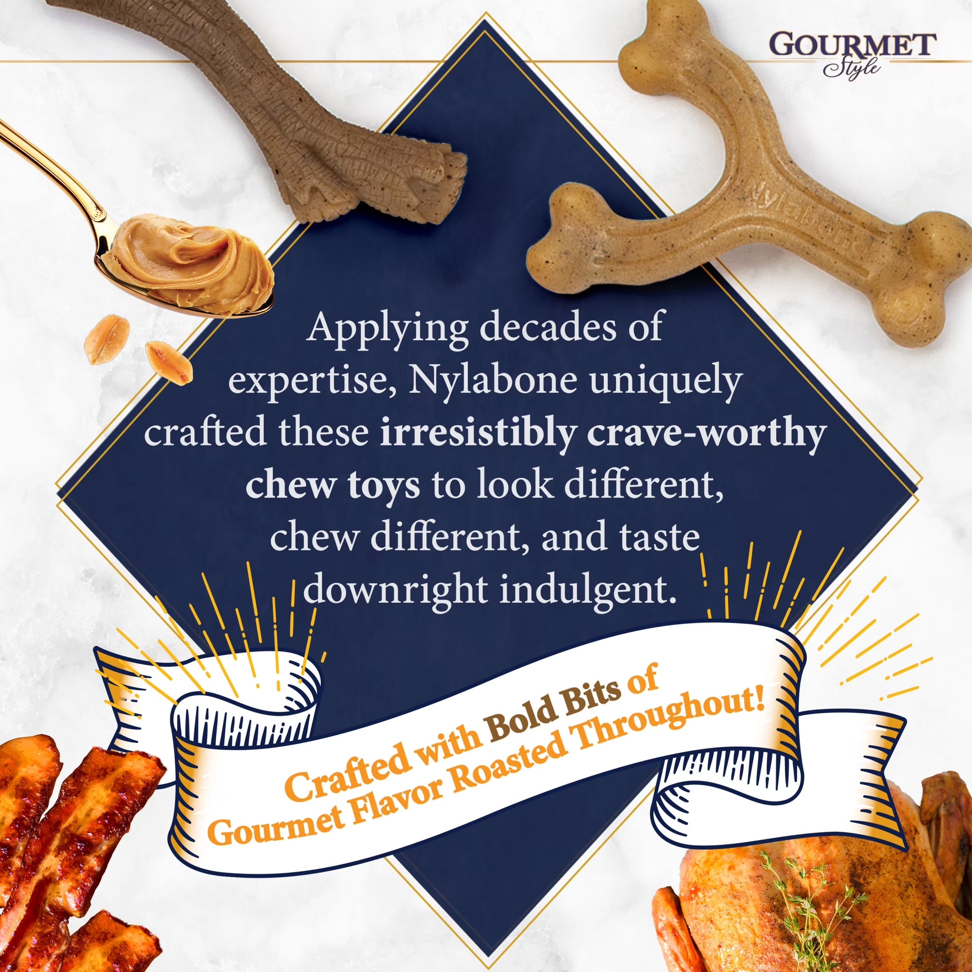Gourmet Style Dog Chew Toy Stick, Chicken, Medium (Up to 35 Lbs.)