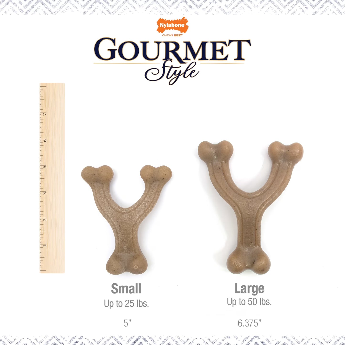 Strong Chew Gourmet Style Wishbone Dog Toy, Dog Chew Toy, Peanut Butter Flavor, Large, 1 Count