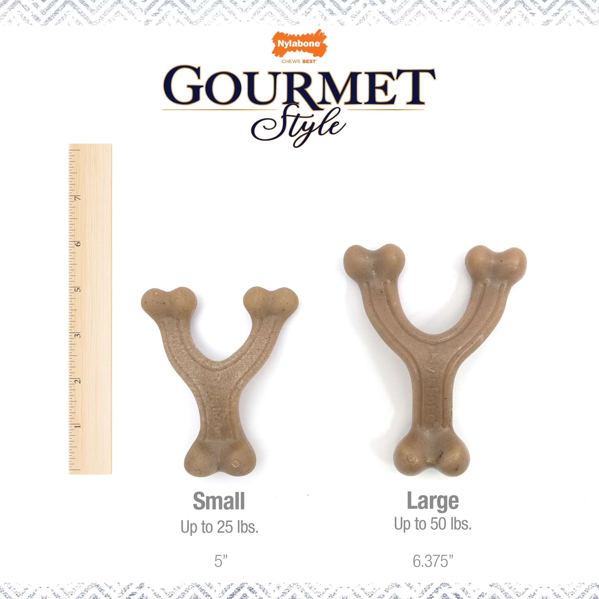 Strong Chew Gourmet Style Wishbone Dog Toy, Dog Chew Toy, Peanut Butter Flavor, Large, 1 Count