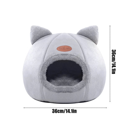 Warm Pet Cave Indoor Cat House Soft Cat Tent Bed Cute Cat Cubby Cozy Dog House Bed Pet Supplies Black of Friday
