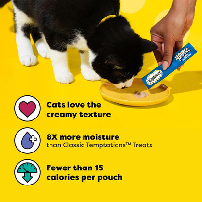Creamy Puree Lickable Cat Treats, Seafood Variety, 48 Count | under 15 Calories per Tube, Great for Senior Cats, No Chewing Required, No Added Sugar, Wet Squeezable Treat, 0.42 Oz. Tubes