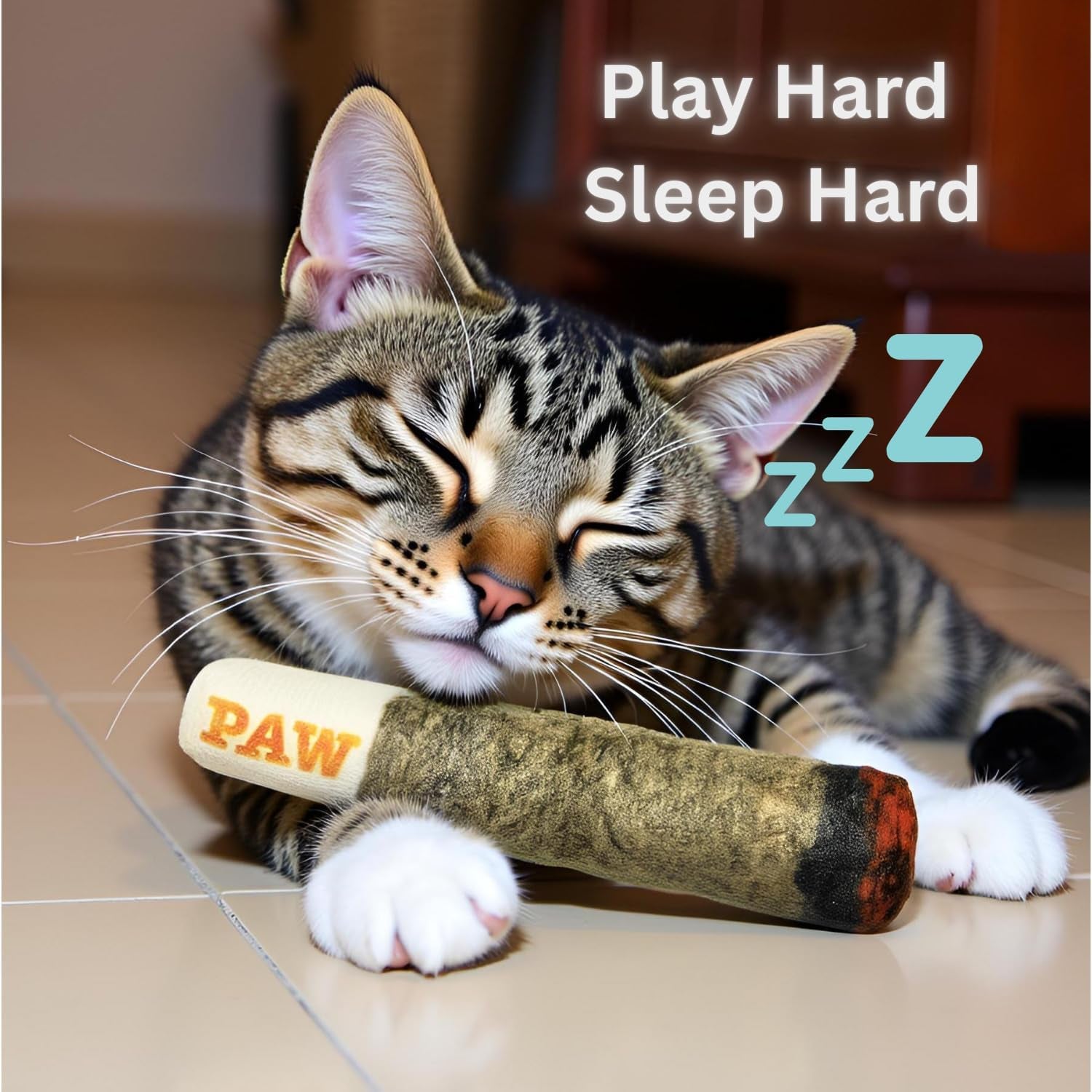 Cat Doobie Catnip Cat Toy - Crinkle Kitten Kicker with Extra Strong Catnip - Funny Interactive Cat Toy Indoor Cat Gifts