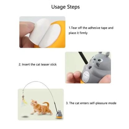 Long Steel Wire Pole Cat Teaser Wand Rotating Chinchilla Feather Fishing Toy Stress Relief Play Toy for Kittens