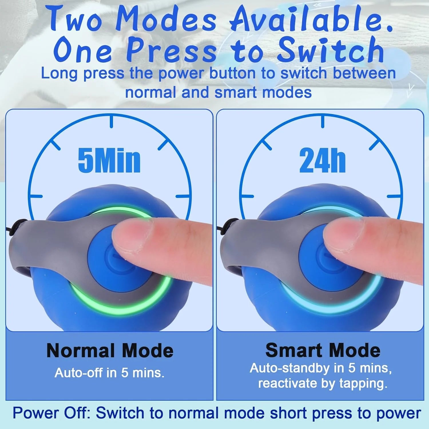 OEIKPFN Cat Toys for Indoor Cat Toy Smart Interactive Cat Toy Ball Rechargeable Two Speed Adjustment for Bored Indoor, Blue