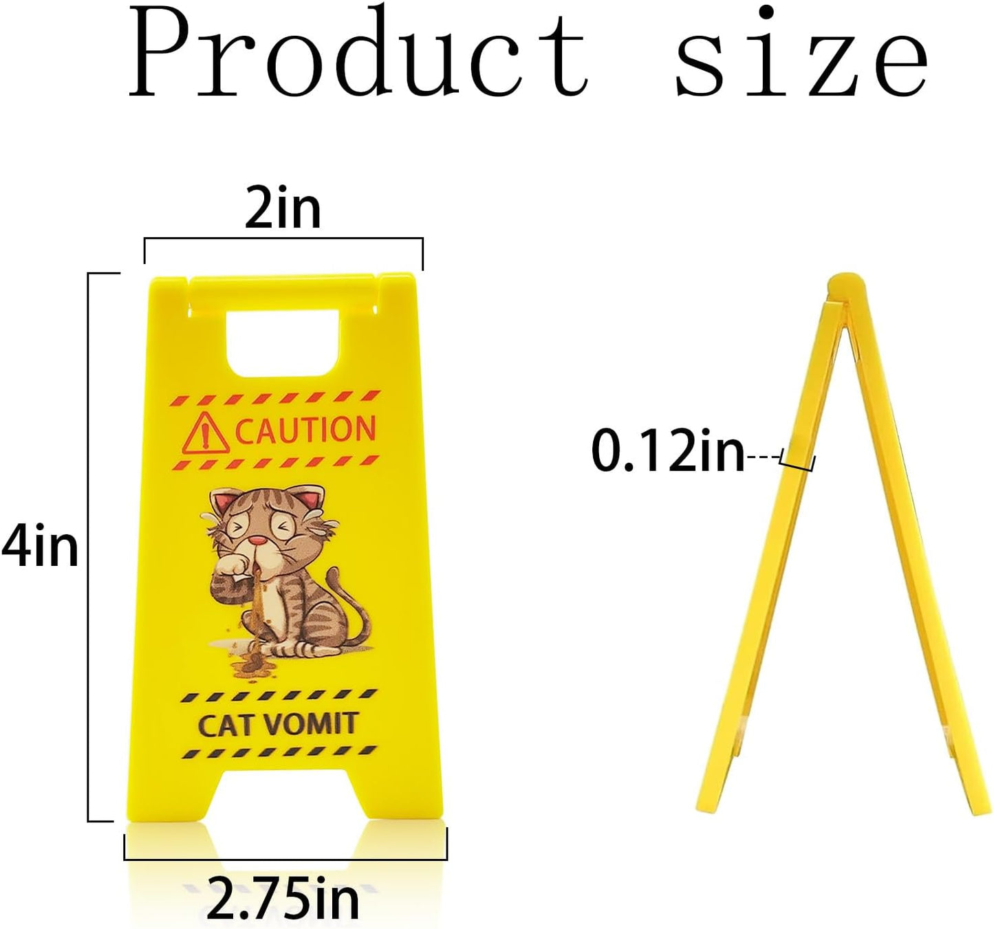 Cat Vomit Caution Sign 3Pcs Funny Mini Cat Warning Overstimulated Desk Sign | Cat Mom Dad Perfect Gag Gift for Women Men Pet Owners Best Friends Humor Enthusiasts Cat Themed Home Office Decorations