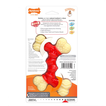Power Chew Double Bone Dog Toy, Dog Chew Toy, Bacon Flavor, Medium, 1 Count