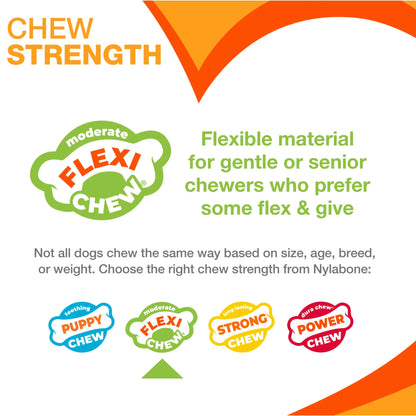 Flexi Chew Bone Dog Chew Toy Peanut Butter & Bacon Orange & Blue Xx-Small (2 Count)