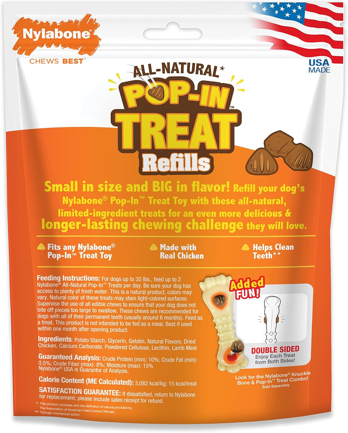 Pop-In Treat Toy Chicken Dog Treat Refills, 30 Count | Made with Real Chicken, Fits Any  Pop-In Treat Toy, All-Natural Dog Treats, Highly Digestible, Limited Ingredients