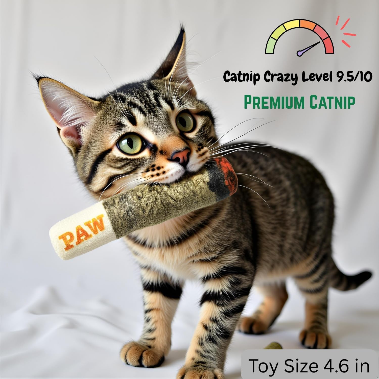 Cat Doobie Catnip Cat Toy - Crinkle Kitten Kicker with Extra Strong Catnip - Funny Interactive Cat Toy Indoor Cat Gifts
