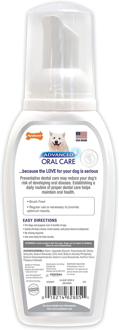 Advanced Oral Care Pet Dental Foam Tartar Remover & Breath Freshener for Dogs, Dog Teeth-Cleaning, 4 Oz.