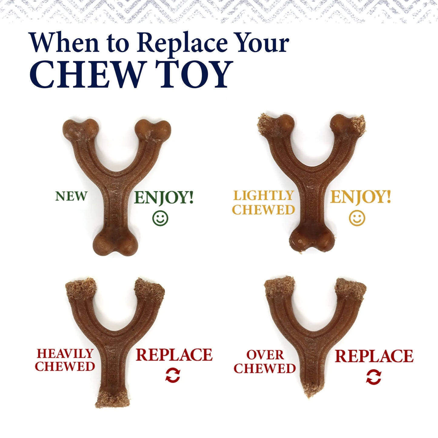 Strong Chew Gourmet Style Wishbone Dog Toy, Dog Chew Toy, Peanut Butter Flavor, Large, 1 Count