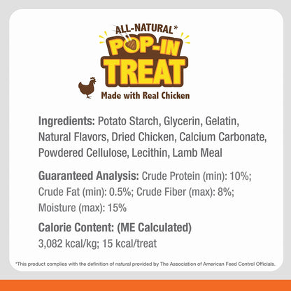 Pop-In Treat Toy Chicken Dog Treat Refills, 30 Count | Made with Real Chicken, Fits Any  Pop-In Treat Toy, All-Natural Dog Treats, Highly Digestible, Limited Ingredients