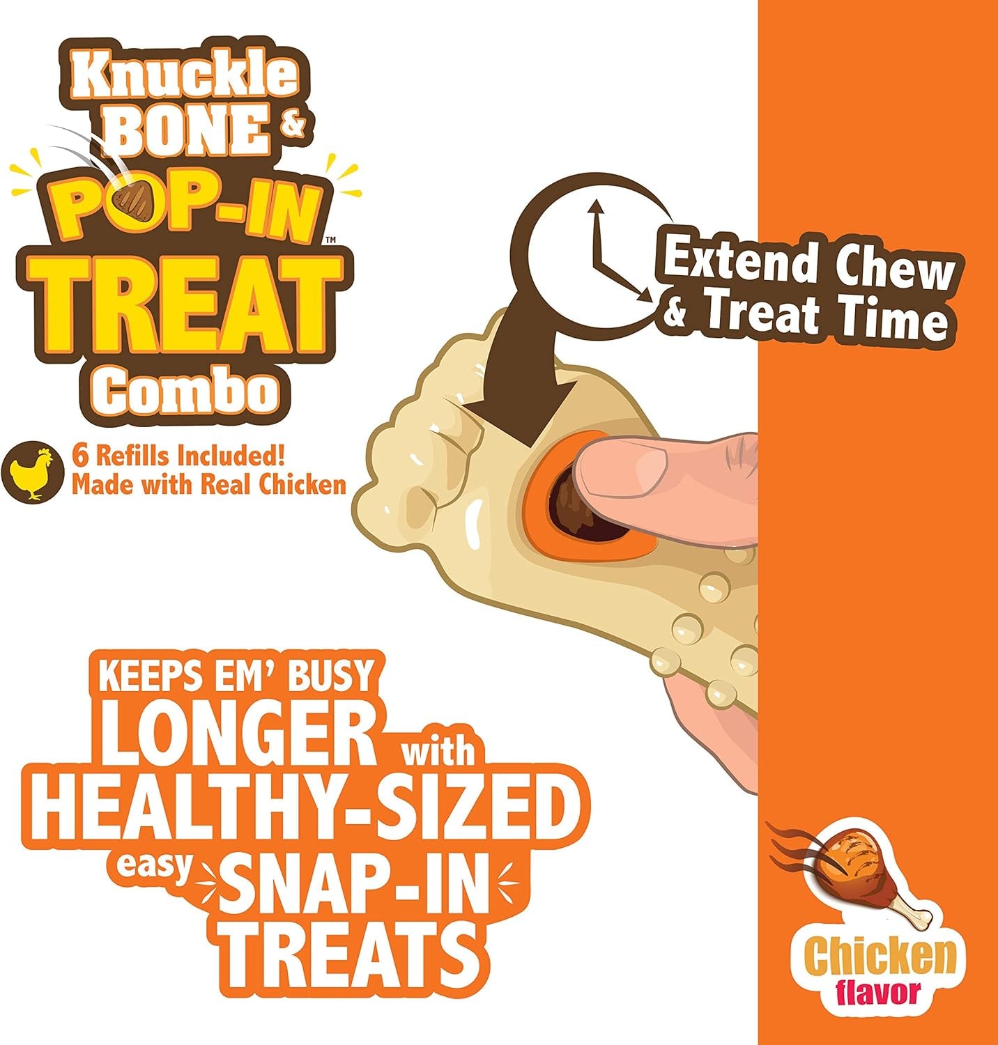 Pop-In Treat Toy Chicken Dog Treat Refills, 30 Count | Made with Real Chicken, Fits Any  Pop-In Treat Toy, All-Natural Dog Treats, Highly Digestible, Limited Ingredients