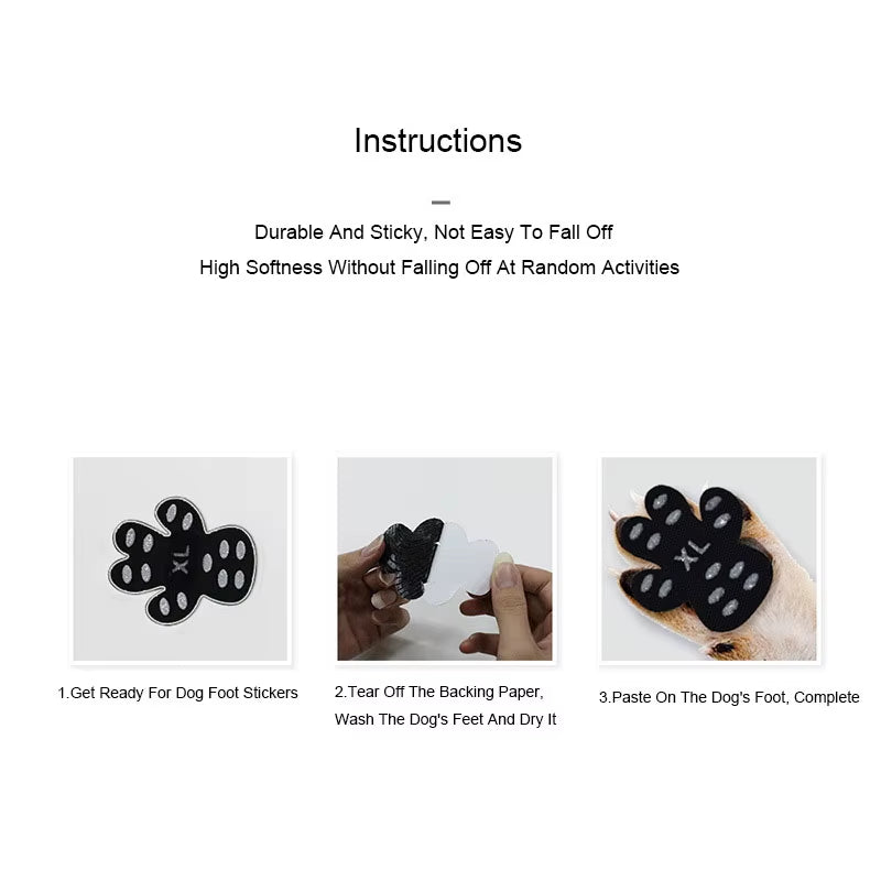 Black Paw Protectors for Dogs Anti-Slip Dog Paw Sticker Disposable Self Adhesive Resistant Dog Shoes Booties Socks Replacement