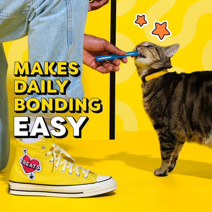 Creamy Puree Lickable Cat Treats, Seafood Variety, 48 Count | under 15 Calories per Tube, Great for Senior Cats, No Chewing Required, No Added Sugar, Wet Squeezable Treat, 0.42 Oz. Tubes
