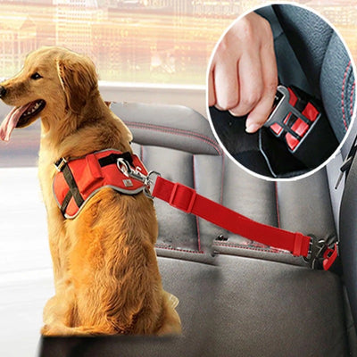 Cinturón de Seguridad Ajustable para Perros y Gatos en el Auto