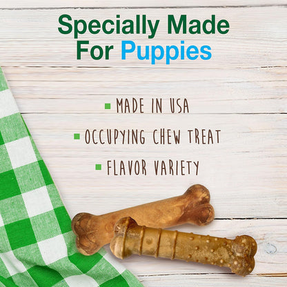 Healthy Edibles Puppy Dog Treats Variety Pack, 3 Count | Roast Beef, Turkey & Apple, Bacon Flavor, Natural Puppy Treats, Made in USA, Highly Digestible, for X-Small Dogs up to 15 Lbs