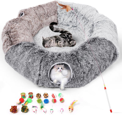 Túnel Dona para Gatos con Cama de Felpa