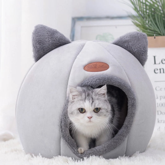 Warm Pet Cave Indoor Cat House Soft Cat Tent Bed Cute Cat Cubby Cozy Dog House Bed Pet Supplies Black of Friday