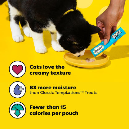 Creamy Puree Lickable Cat Treats, Tuna, 4 Count, 11 Pack | under 15 Calories per Tube, Great for Senior Cats, No Chewing Required, No Added Sugar, Wet Squeezable Treat, 0.42 Oz. Tubes