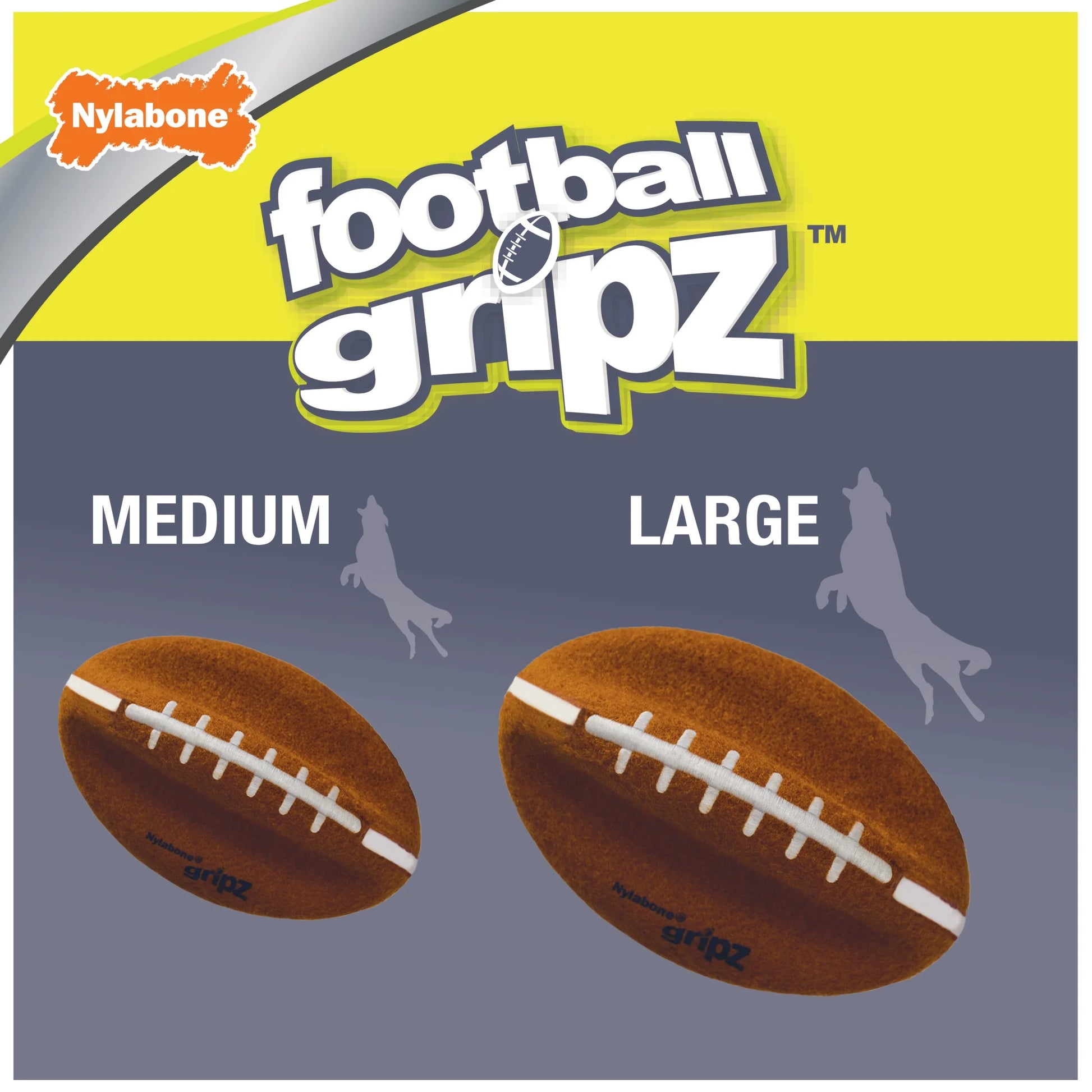 Power Play Dog Football Gripz, Dog Play Toy, Medium