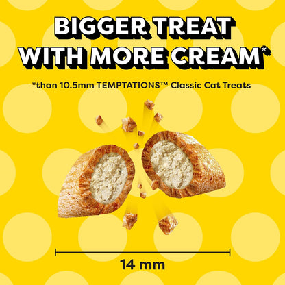 Jumbo Stuff Crunchy & Soft Cat Treats, Chicken, 14 Oz | 100% Complete & Balanced for Adult Cats, under 2 Calories per Treat, Bigger than Classic, Resealable Stay-Fresh Tub