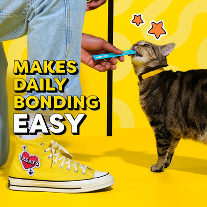 Creamy Puree Lickable Cat Treats, Tuna, 4 Count, 11 Pack | under 15 Calories per Tube, Great for Senior Cats, No Chewing Required, No Added Sugar, Wet Squeezable Treat, 0.42 Oz. Tubes
