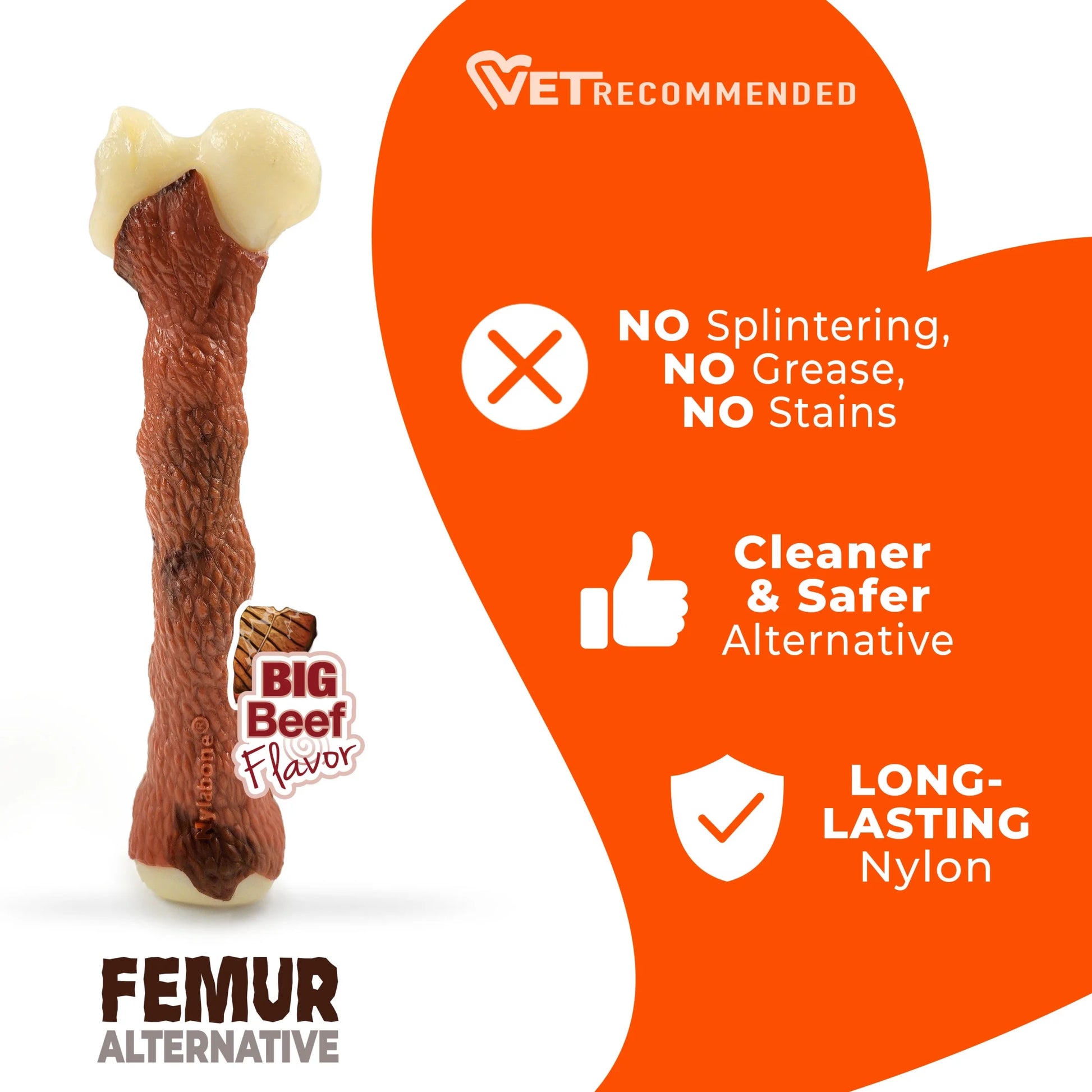 Power Chew Femur Bone Alternative Dog Toy, Dog Chew Toy, Beef Flavor, X-Large, 1 Count