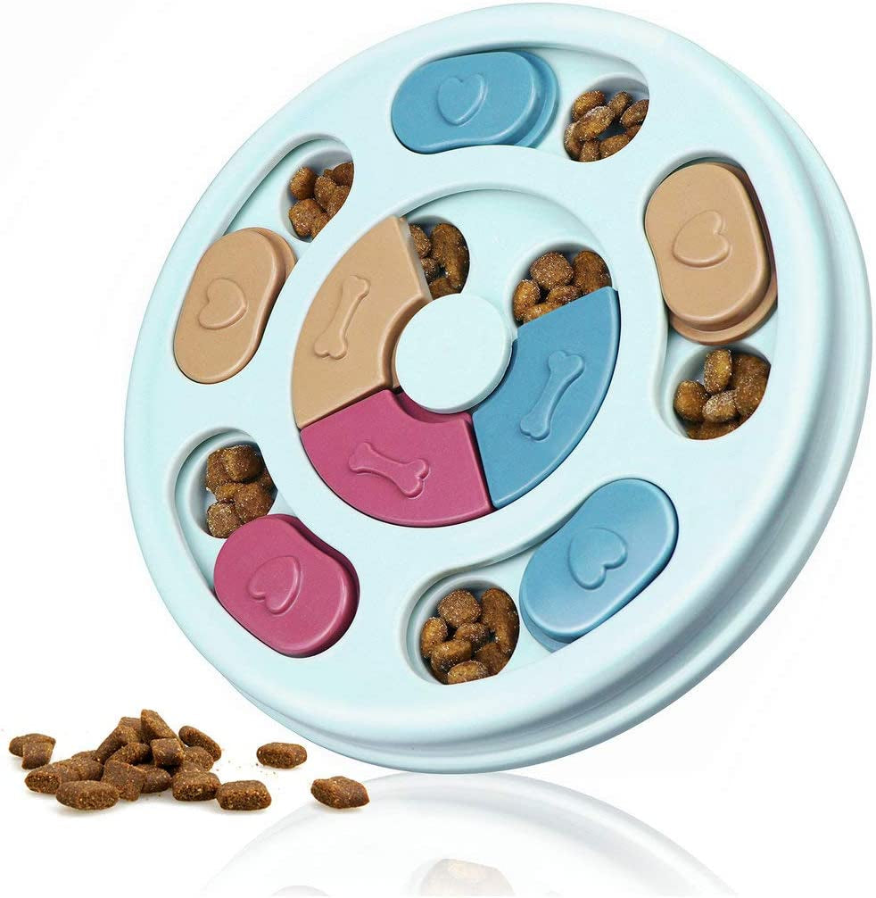 Interactive Dog Puzzle Game Toys, Dog Enrichment Toys for Puppy Mentally Stimulating Treat Dispenser Dog Treat Puzzle Feeder for Small,Medium and & Large Dogs Treat Training (Blue)
