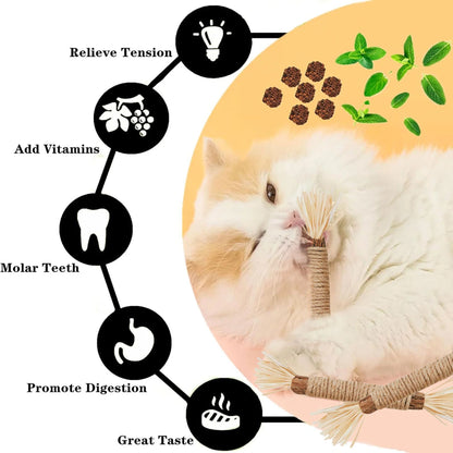 Grembeb Cat Silvervine Toys 7Pcs Kitty Feather Catnip Treat Kitten Snack for Indoor Cats Chew Stick for Self Play