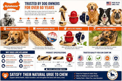 Tough Dog Chew Variety Pack, 3 Count | Long-Lasting Nylon Satisfies Aggressive Chewers, Promotes Dental Health, Reduces Destructive Behavior,Vet-Recommended