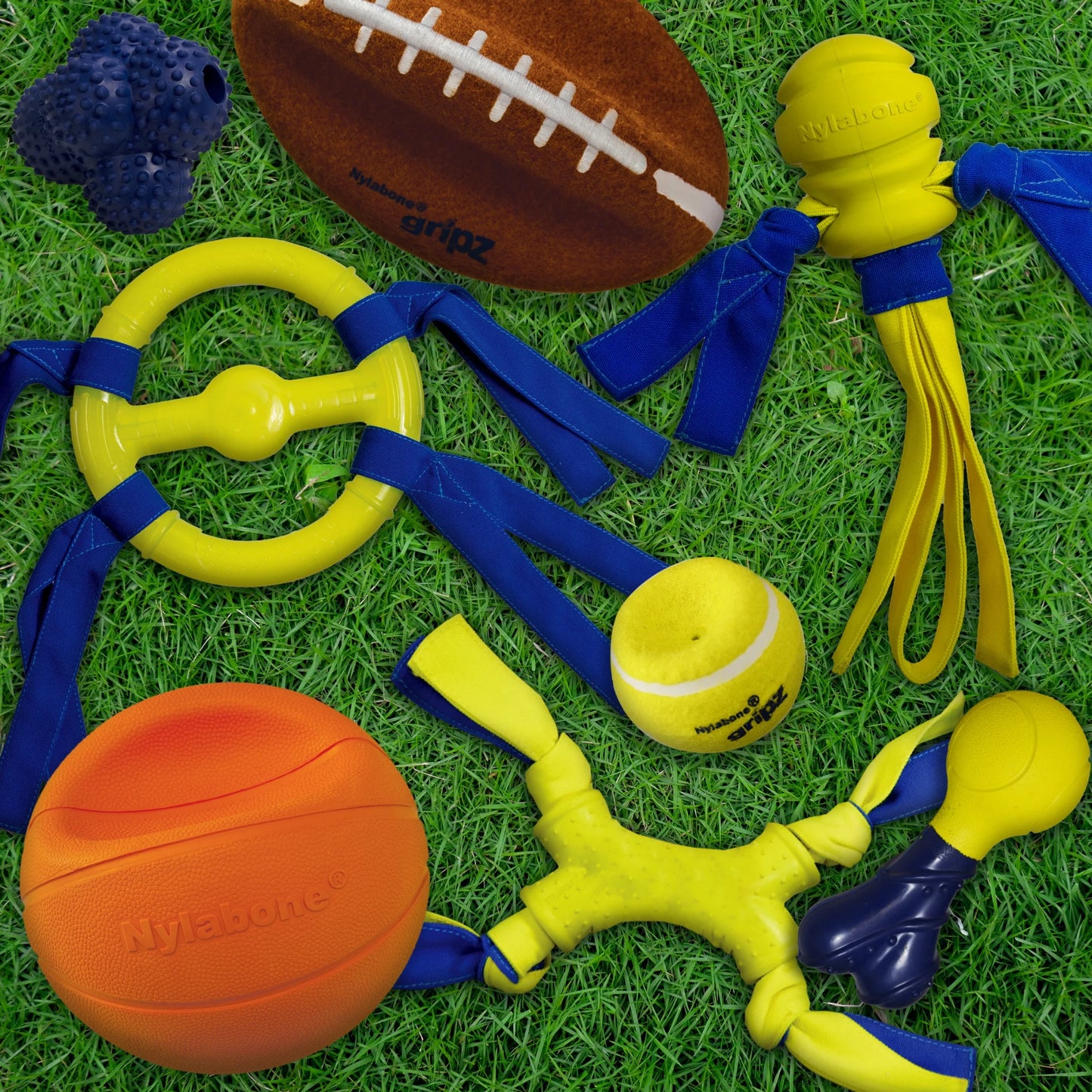 Power Play Dog Football Gripz, Dog Play Toy, Medium