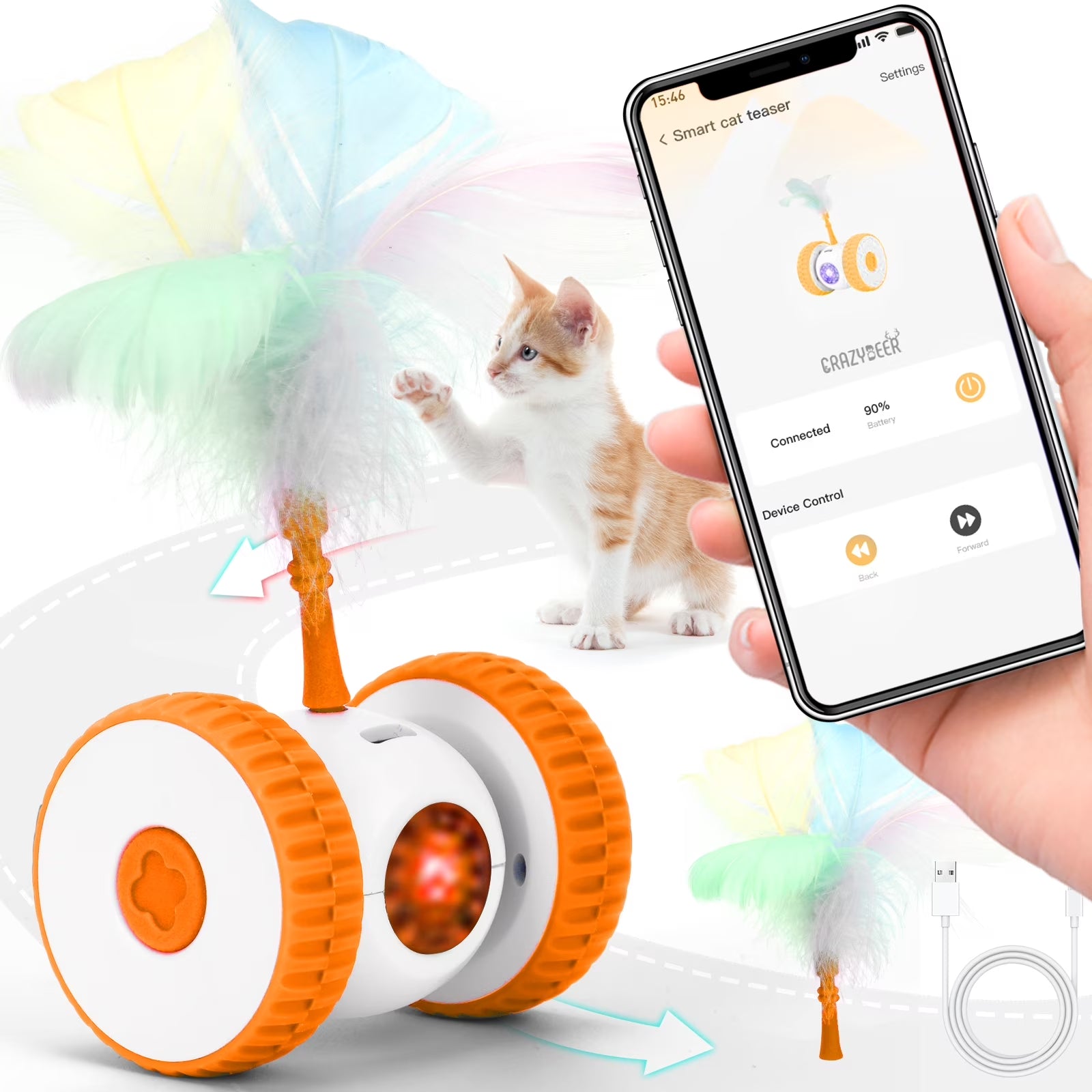Remote Control Cat Toy Hunting Electronic Cat Toy Smart Moving Home Alone Cat Toys